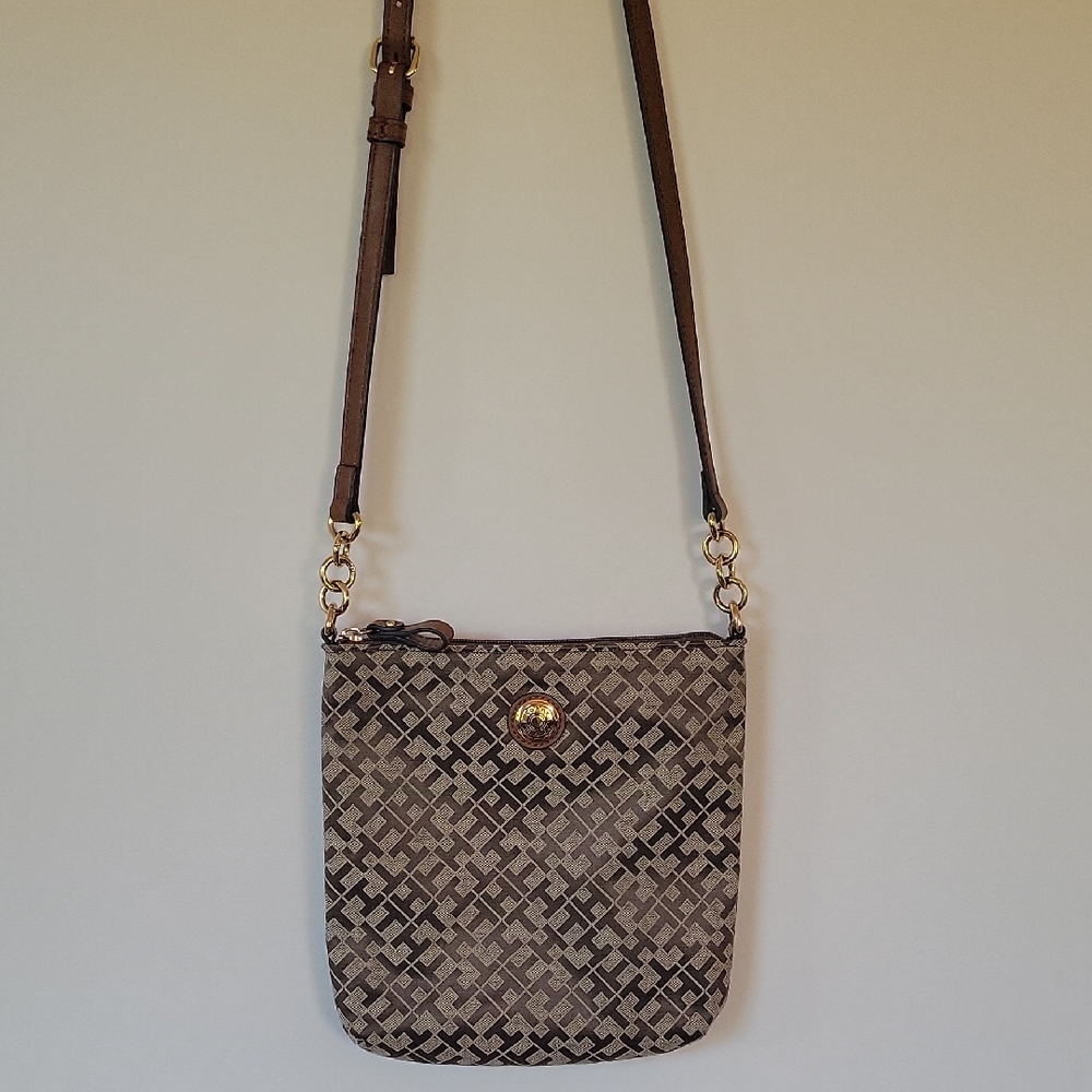 Tommy Hilfiger Brown Crossbody Bag with Adjustable Strap